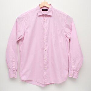 Ralph Lauren Black Label Italy Button Front Dress Shirt 16.5 Pink